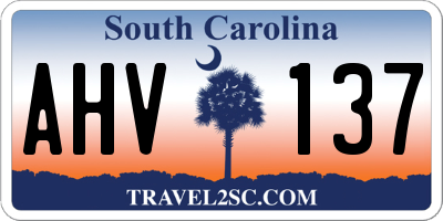 SC license plate AHV137
