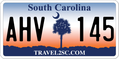 SC license plate AHV145