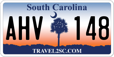 SC license plate AHV148