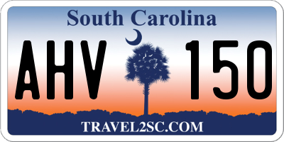 SC license plate AHV150