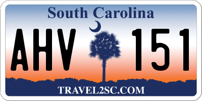 SC license plate AHV151