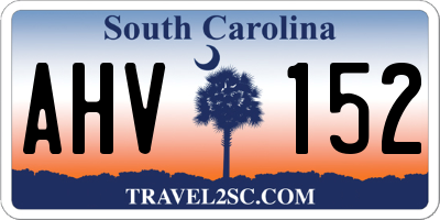 SC license plate AHV152