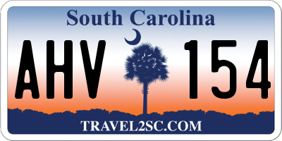 SC license plate AHV154