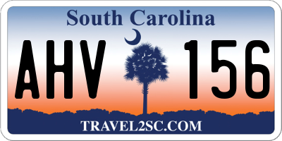 SC license plate AHV156