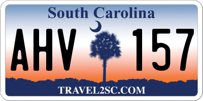 SC license plate AHV157