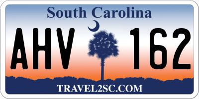 SC license plate AHV162