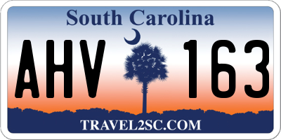 SC license plate AHV163