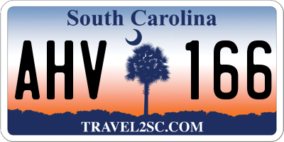 SC license plate AHV166