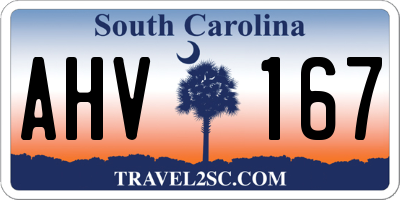 SC license plate AHV167