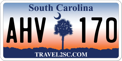 SC license plate AHV170