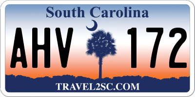 SC license plate AHV172