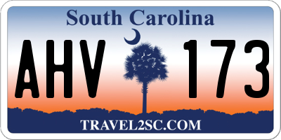 SC license plate AHV173
