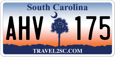 SC license plate AHV175