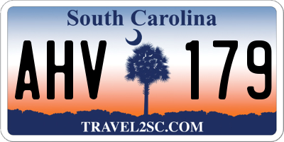 SC license plate AHV179