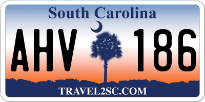 SC license plate AHV186