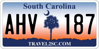 SC license plate AHV187