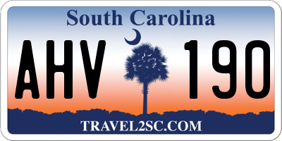 SC license plate AHV190