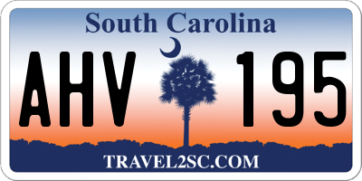 SC license plate AHV195