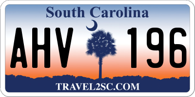 SC license plate AHV196