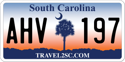SC license plate AHV197