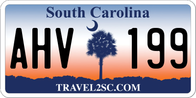 SC license plate AHV199
