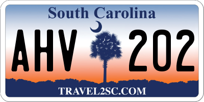 SC license plate AHV202