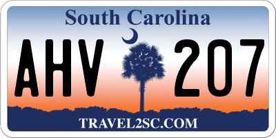 SC license plate AHV207