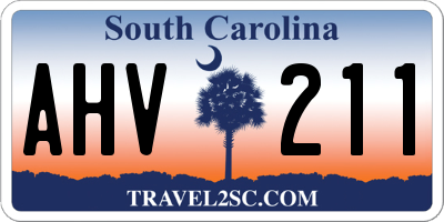 SC license plate AHV211