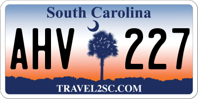 SC license plate AHV227