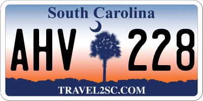 SC license plate AHV228