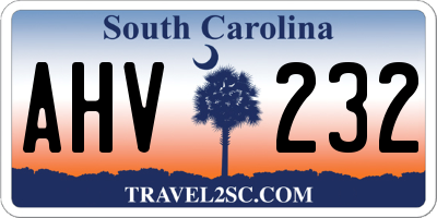 SC license plate AHV232