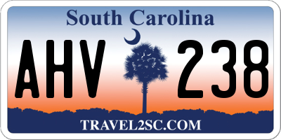 SC license plate AHV238