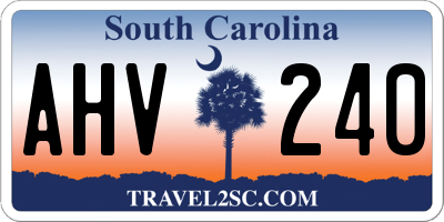 SC license plate AHV240