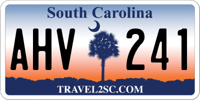 SC license plate AHV241