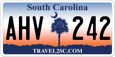 SC license plate AHV242