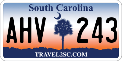 SC license plate AHV243