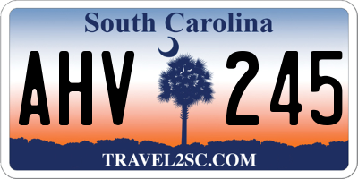 SC license plate AHV245