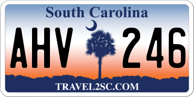SC license plate AHV246