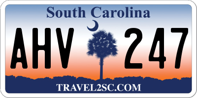 SC license plate AHV247