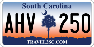 SC license plate AHV250