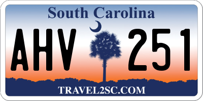 SC license plate AHV251