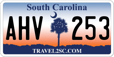SC license plate AHV253