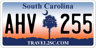 SC license plate AHV255