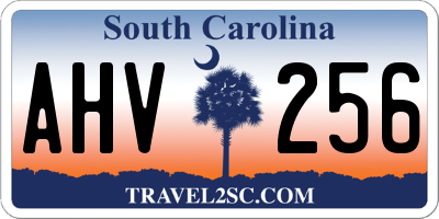 SC license plate AHV256