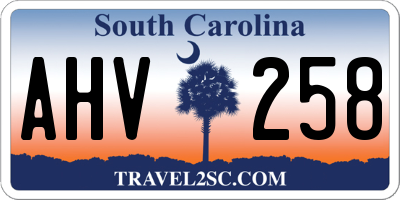 SC license plate AHV258