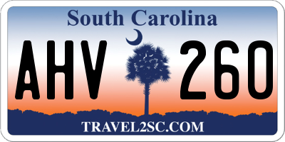 SC license plate AHV260