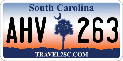 SC license plate AHV263