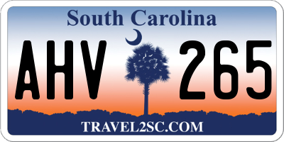 SC license plate AHV265