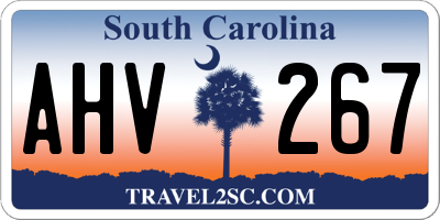 SC license plate AHV267