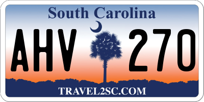 SC license plate AHV270